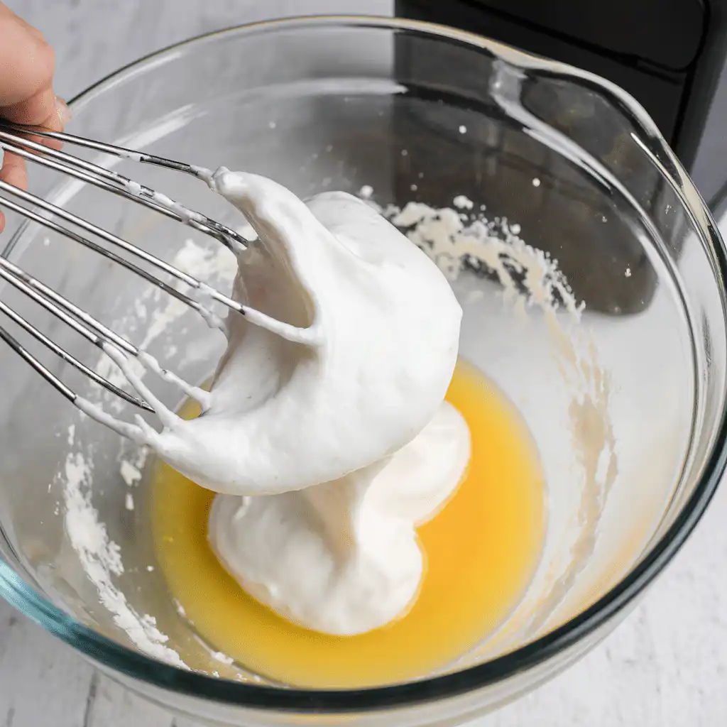Whipping egg whites for banana protein pancakes