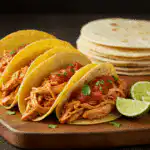 chicken tacos in crock pot with salsa
