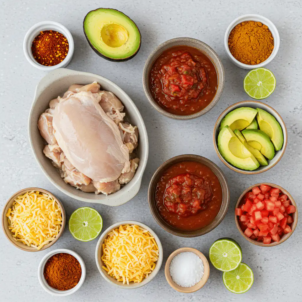 Chicken Tacos In Crock Pot with Salsa – One Easy Recipe You’ll Make Weekly 6 chicken tacos in crock pot with salsa ingredients