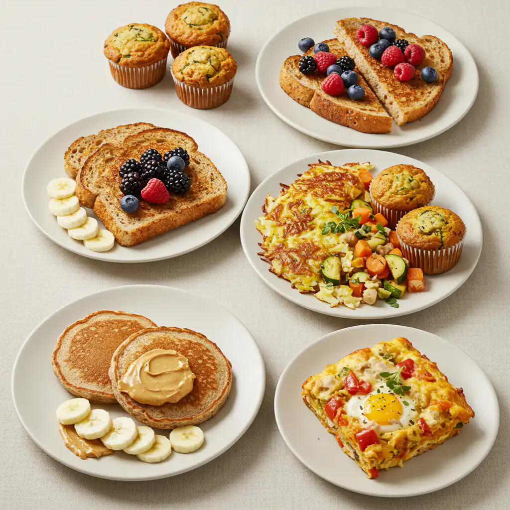 Clean and Cozy Comfort Breakfasts lineup with five healthy classics