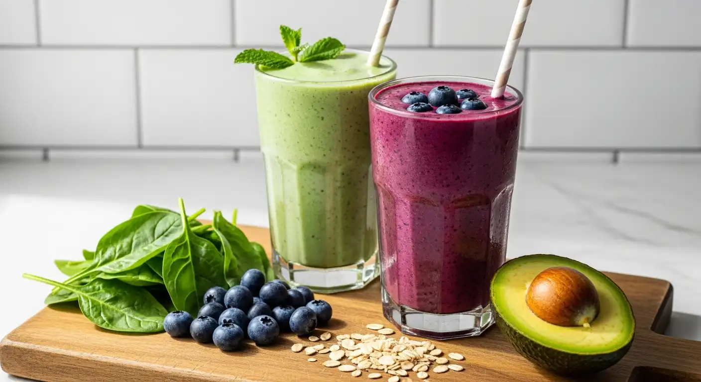 Smoothies That Keep You Satisfied with spinach, avocado, and blueberries