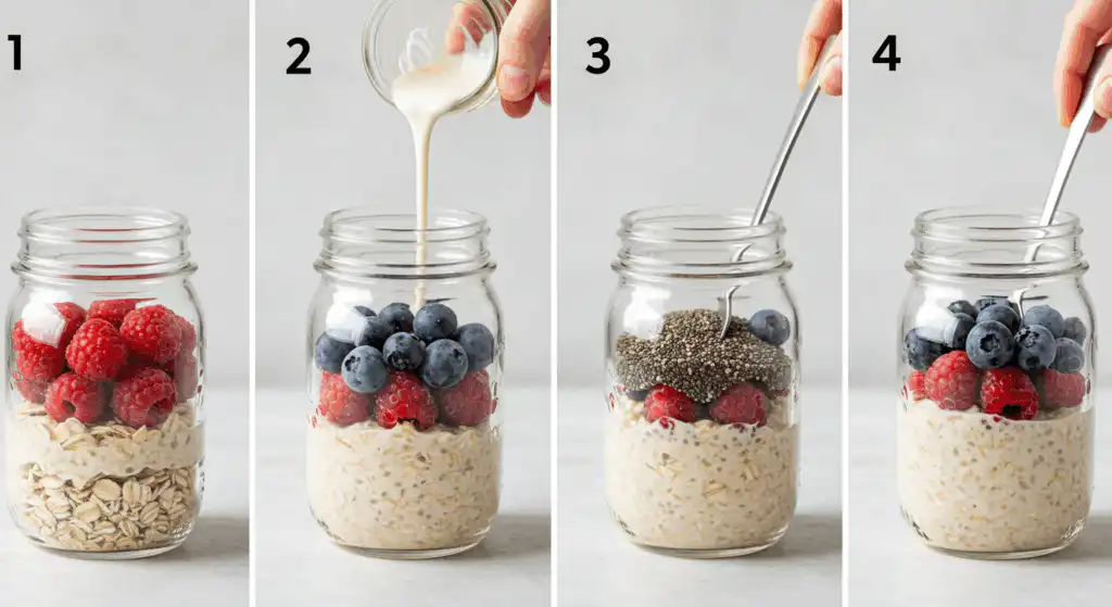 preparing overnight oats for healthy breakfast recipes