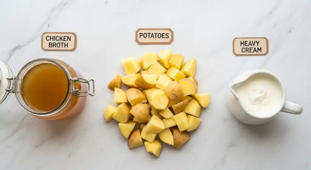 Ingredients for 3 ingredient potato soup