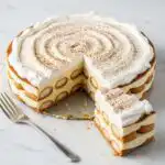 How To Make No Bake Pumpkin Spice Tiramisu Kids Devour 7 Sliced pumpkin tiramisu showing creamy layers