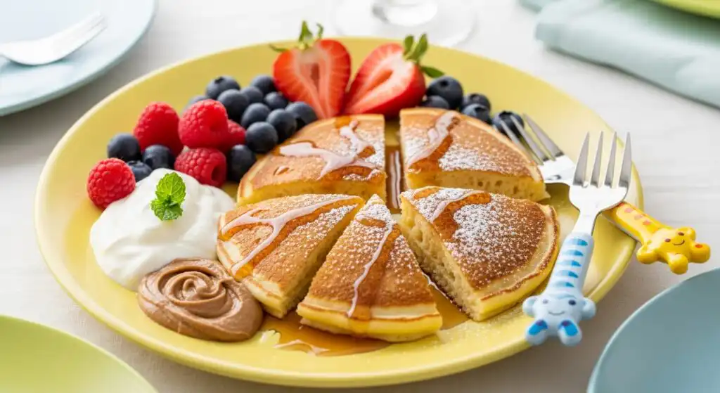 3-Ingredient Banana Pancakes – Easy, Fluffy, No-Fuss Breakfast 8 3-ingredient banana pancakes served with fruit and yogurt