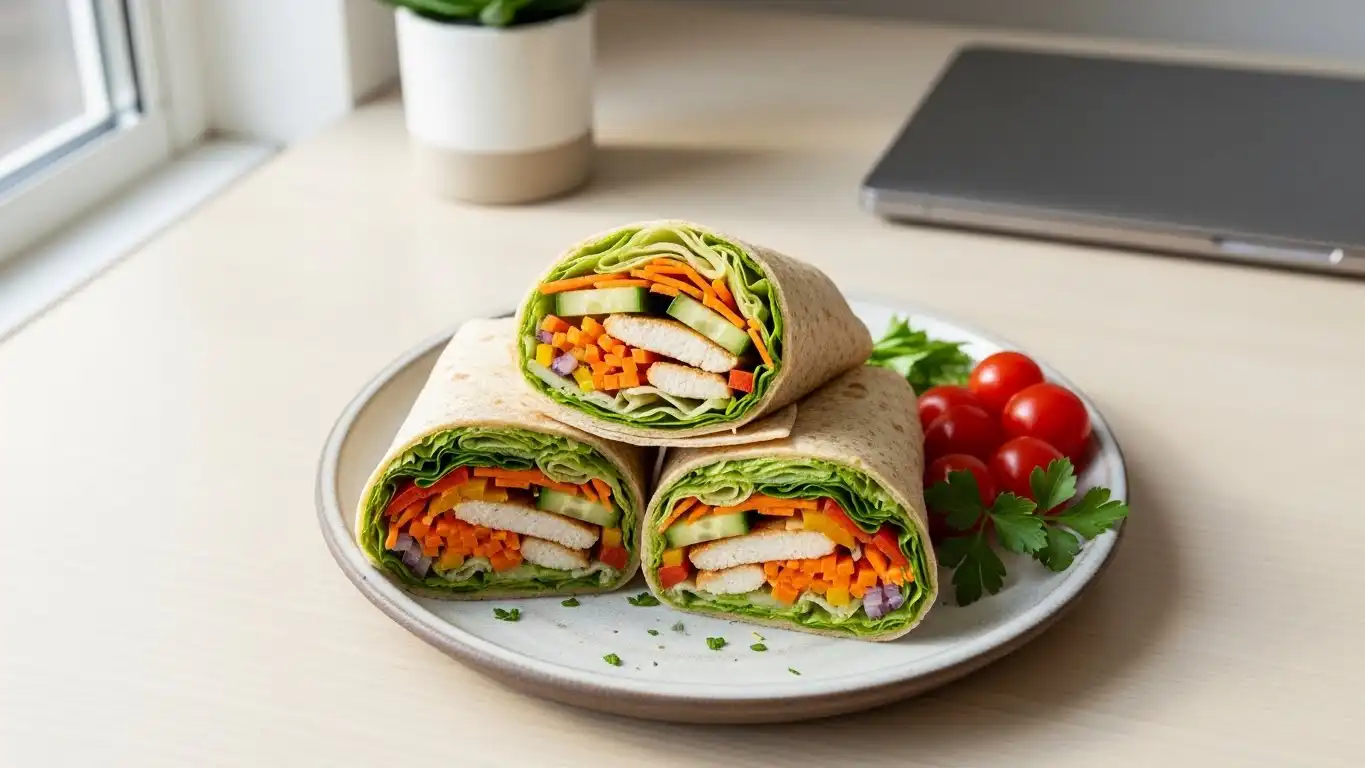 10 minute wrap lunch for work made with simple ingredients