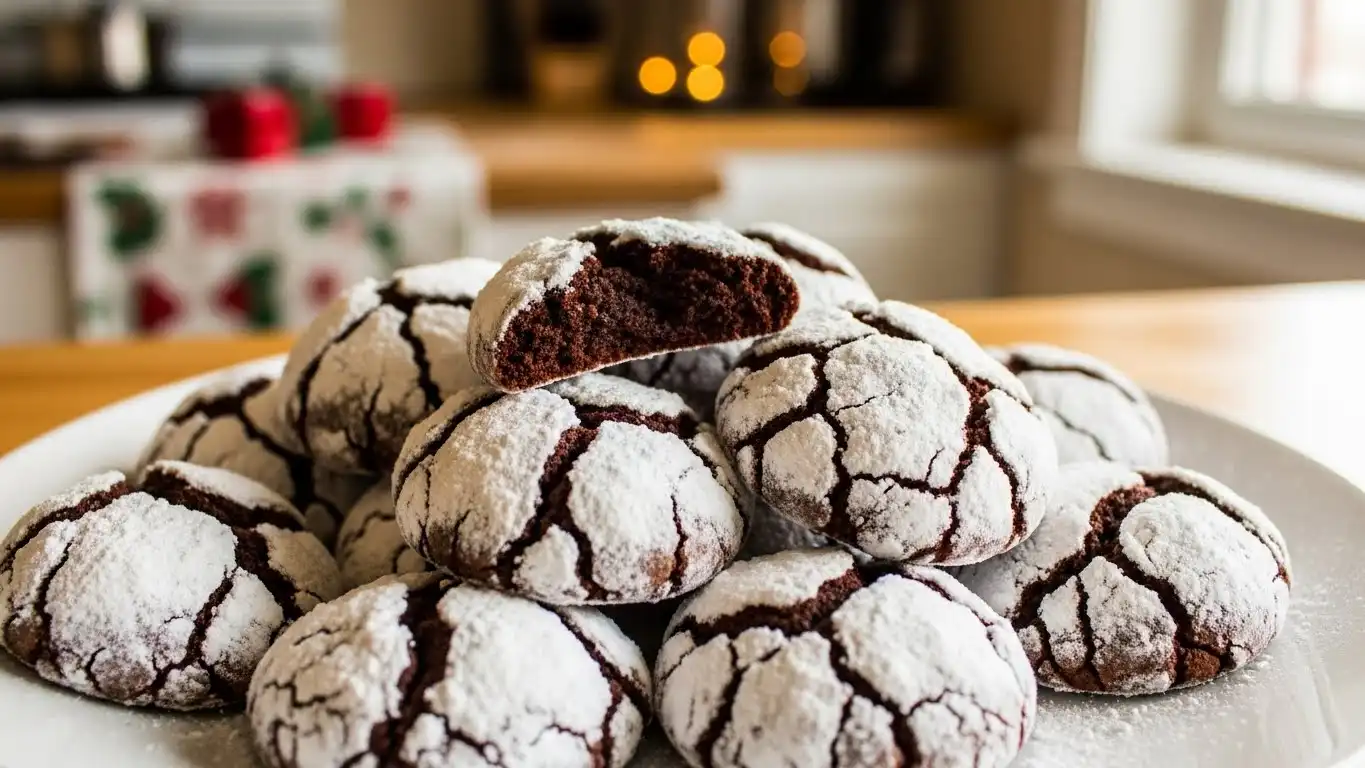 The BEST Chocolate Crinkle Cookies Dessert Recipe