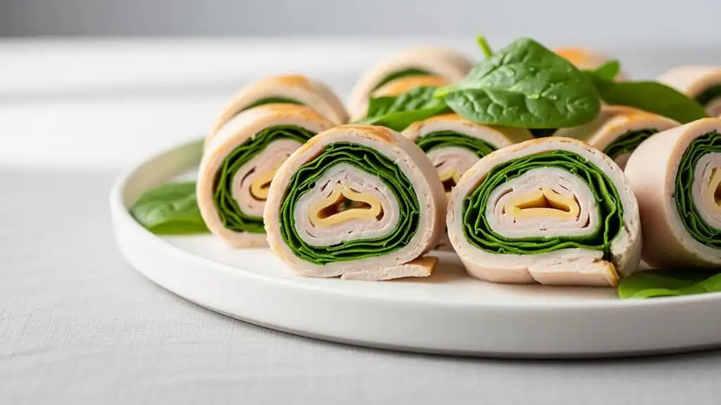 No-Cook Lunch Made Easy: Ready in Just 10 Minutes! 12 Turkey and cheese roll-ups for a no-cook lunch