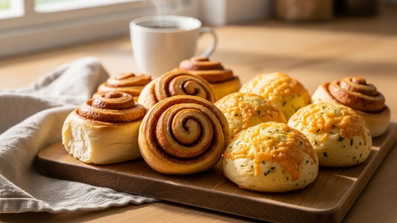 breakfast rolls fresh from the oven