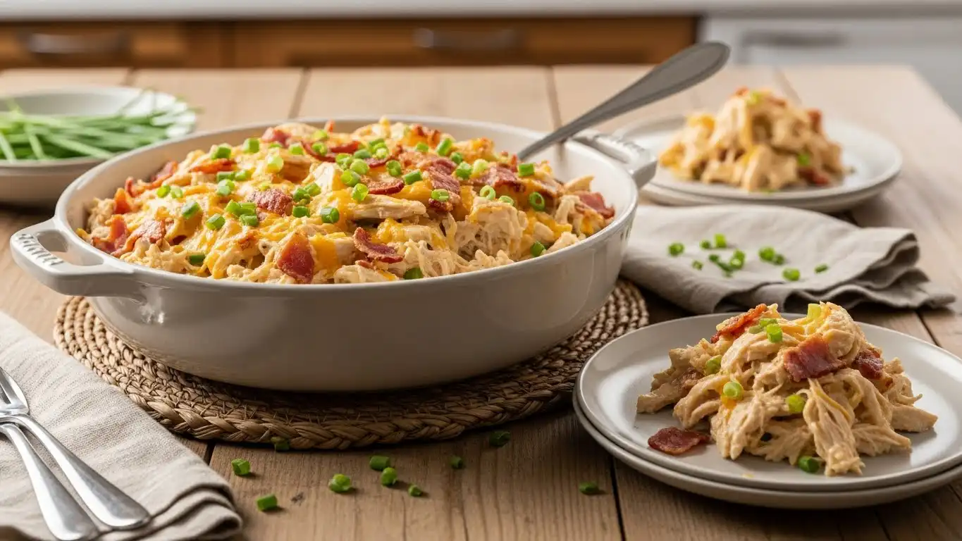 Crockpot Crack Chicken served in a bowl with rice