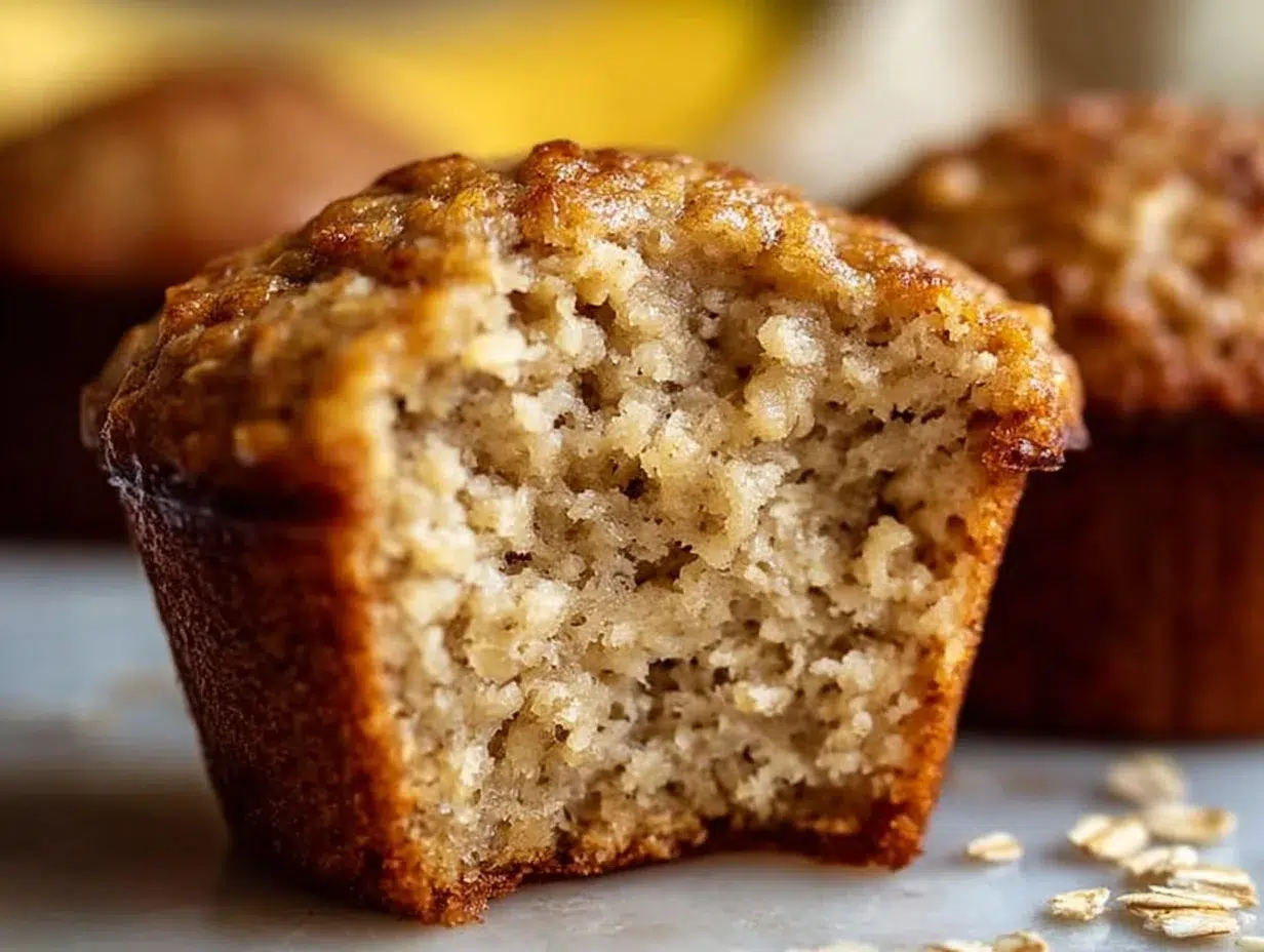 Delicious homemade Banana Oatmeal Muffins ready to be enjoyed.