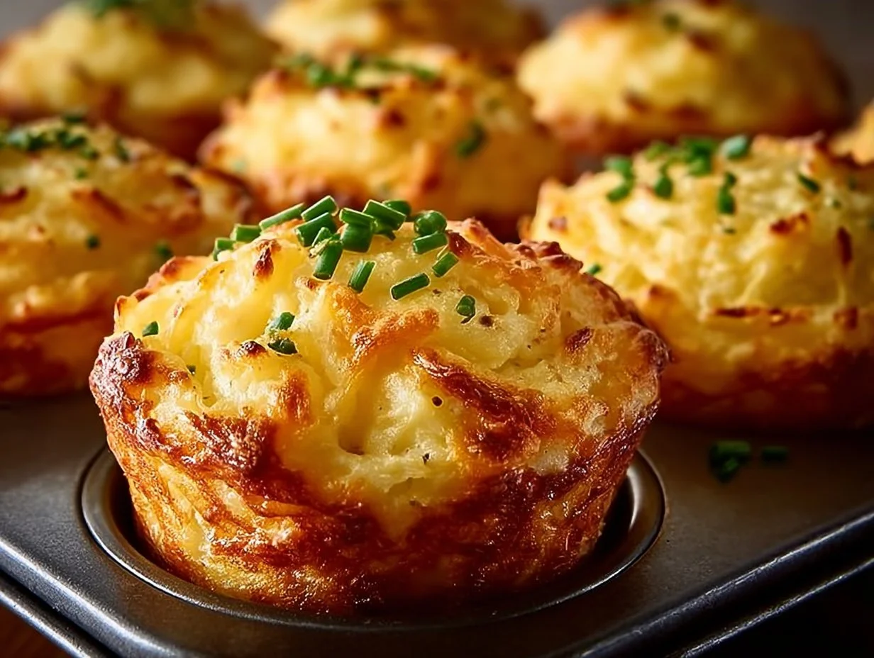Delicious cheesy mashed potato puffs served on a plate