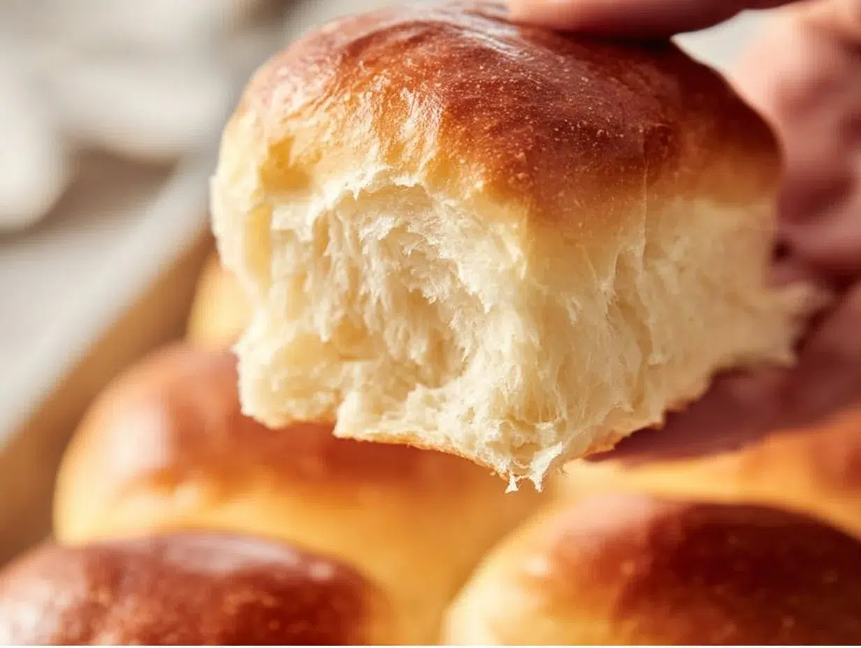 Homemade sweet Hawaiian bread rolls fresh out of the oven