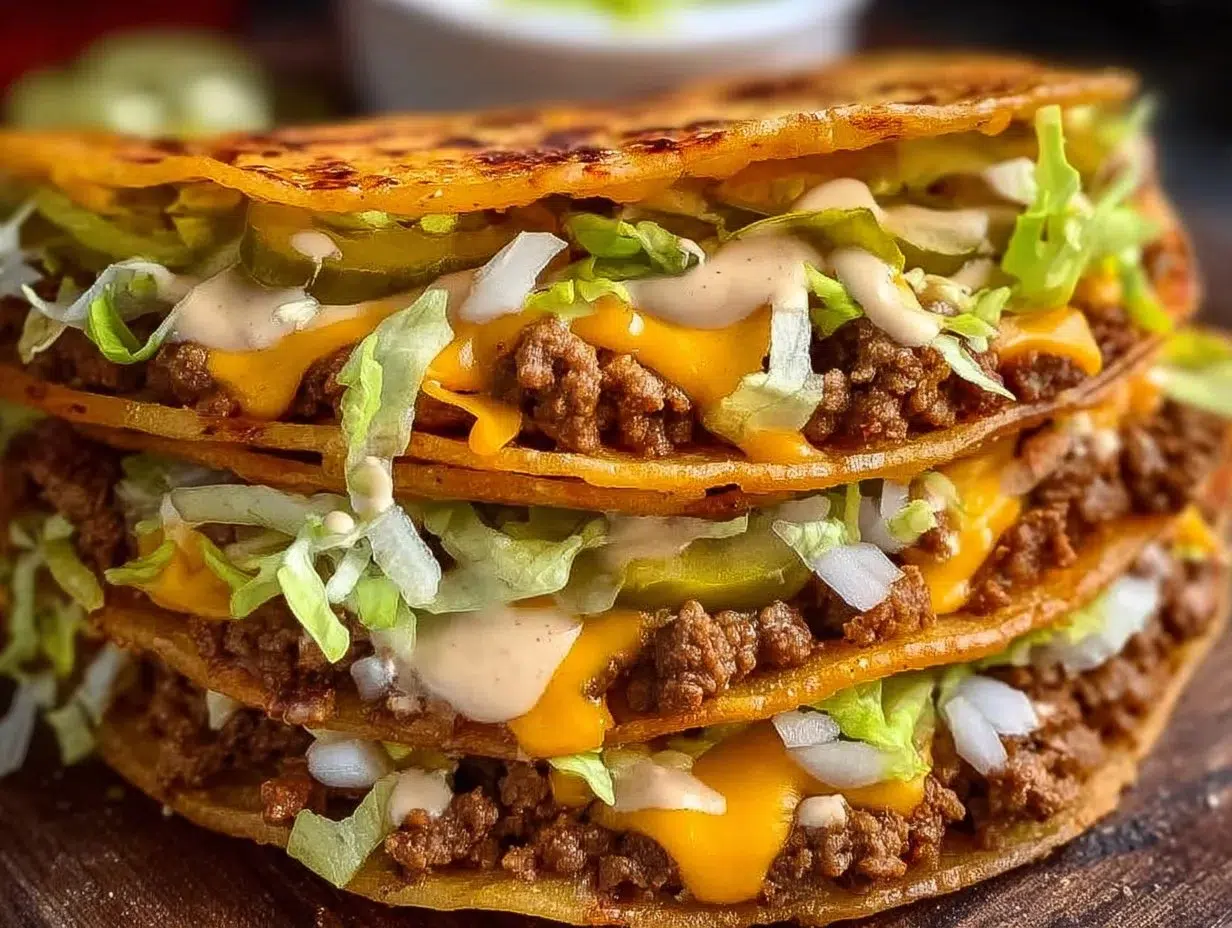 Every Meal, Made Irresistible 5 Delicious Smash Burger Tacos served with fresh toppings and sauces