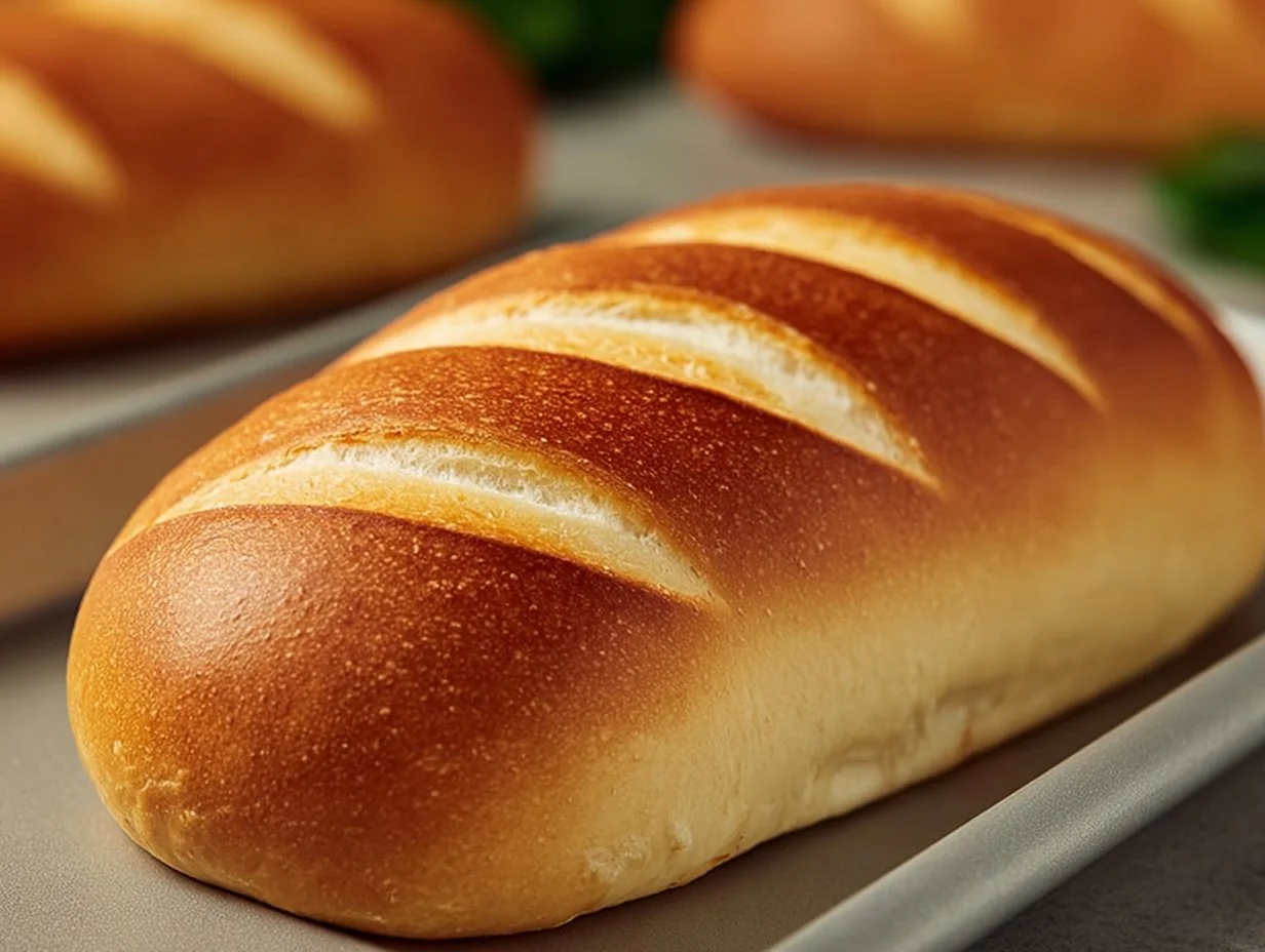 Homemade soft and crusty French bread fresh out of the oven
