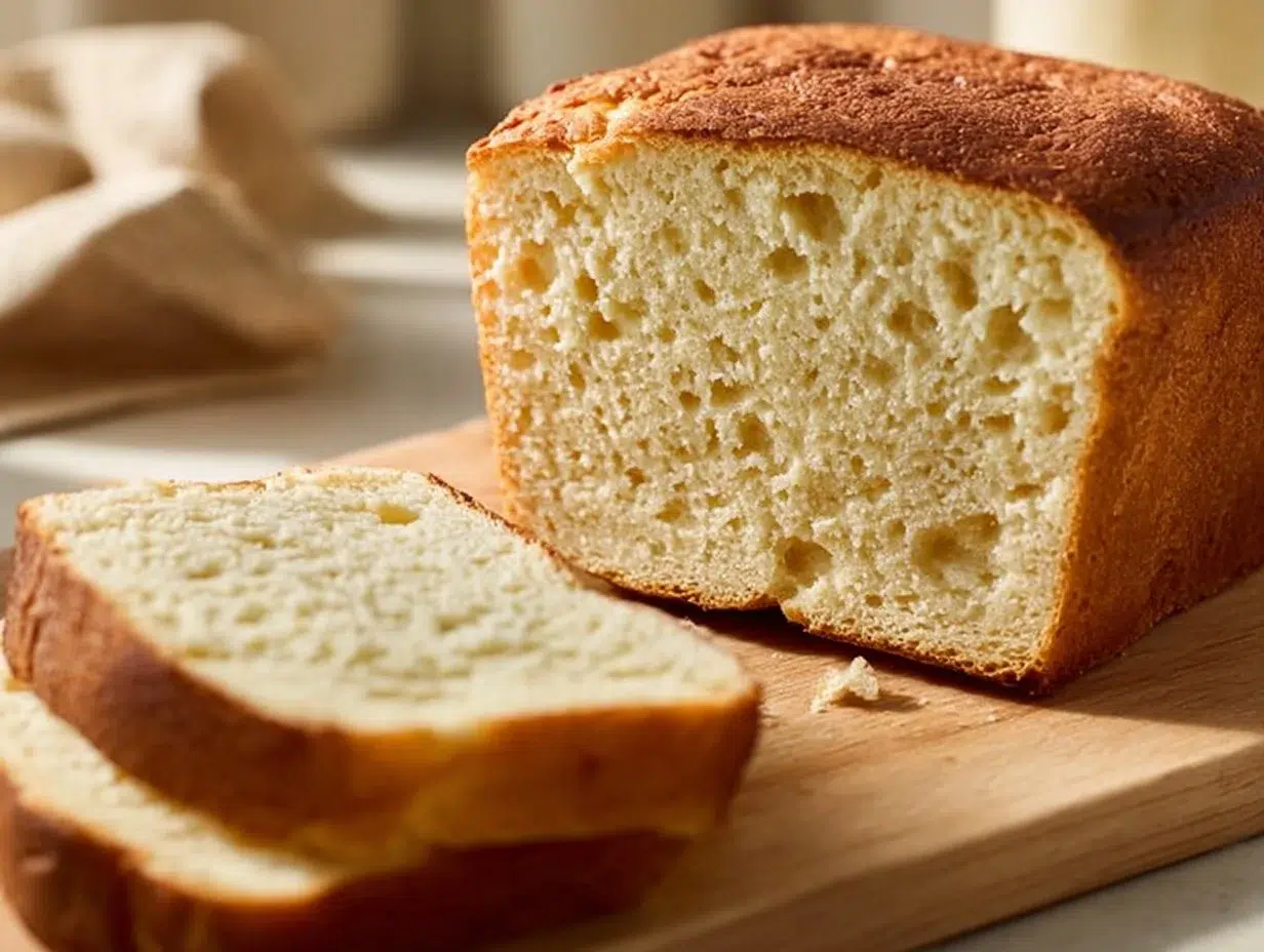 Ultra fluffy keto yogurt bread recipe with almond flour for low-carb diets