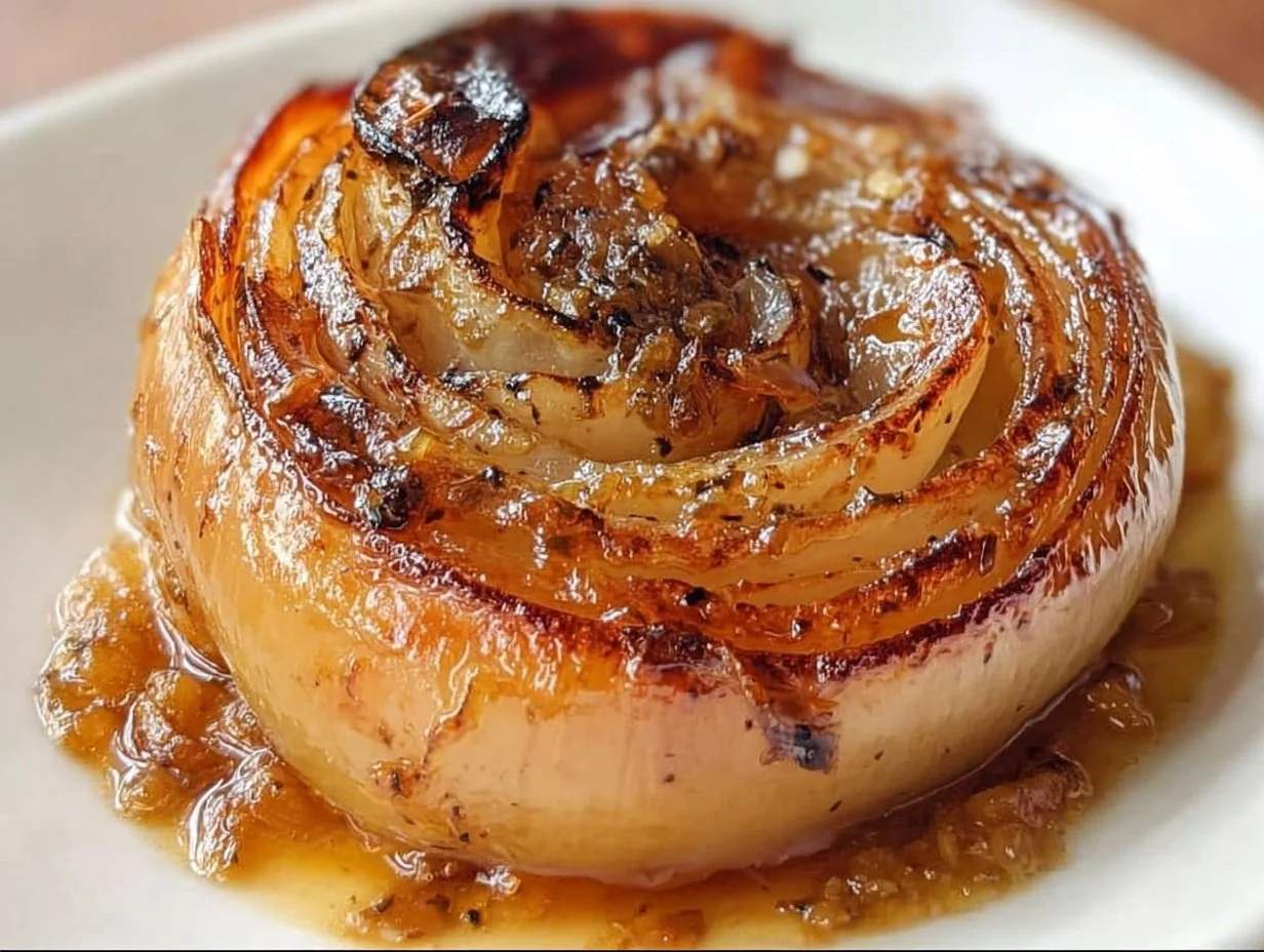 Delicious onion boil with vibrant flavors in a rustic pot