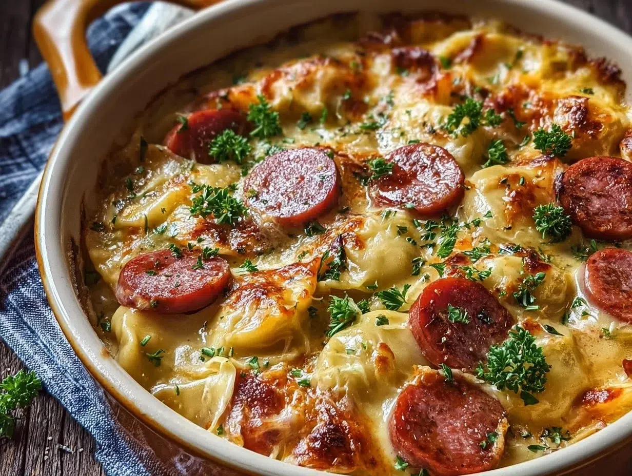 Classic Crockpot Pierogi Casserole with Kielbasa - loudasrecipes