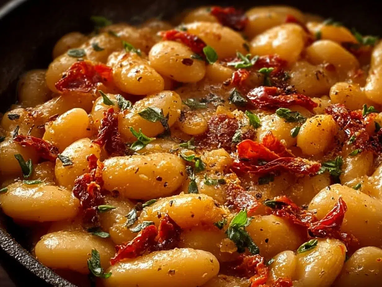 Creamy Marry Me Butter Beans dish served in a bowl with herbs
