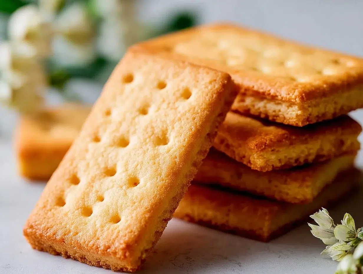 Plate of easy buttery healthy shortbread cookies