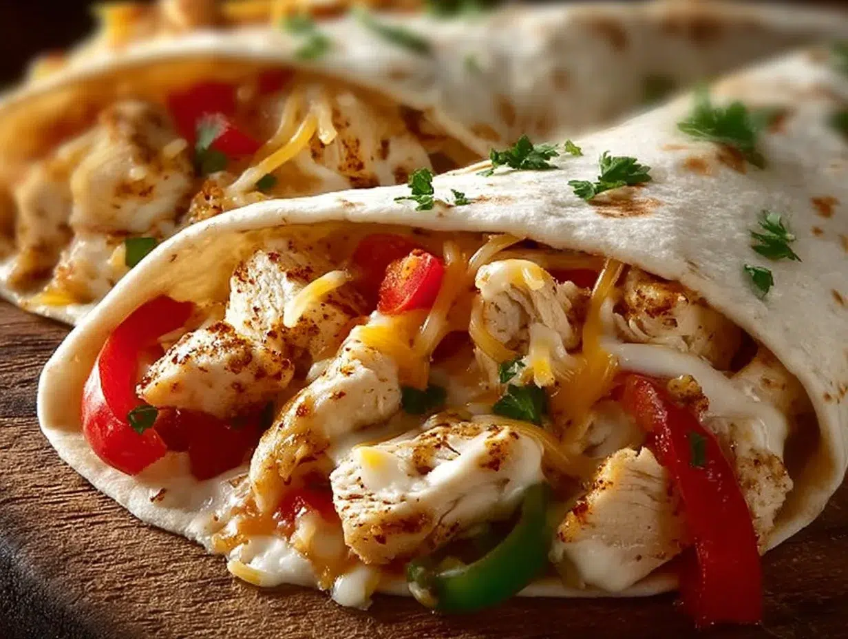 Chicken Bell Pepper Ranch Burritos