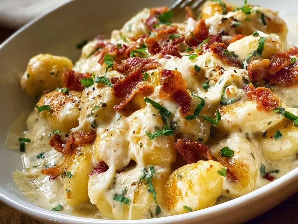Every Meal, Made Irresistible 15 Delicious creamy crack chicken gnocchi served in a bowl