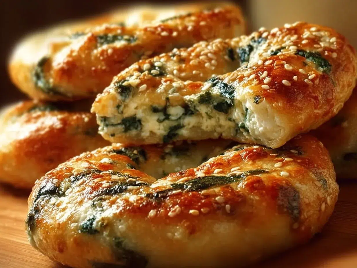 Healthy spinach cottage cheese flat bagels recipe