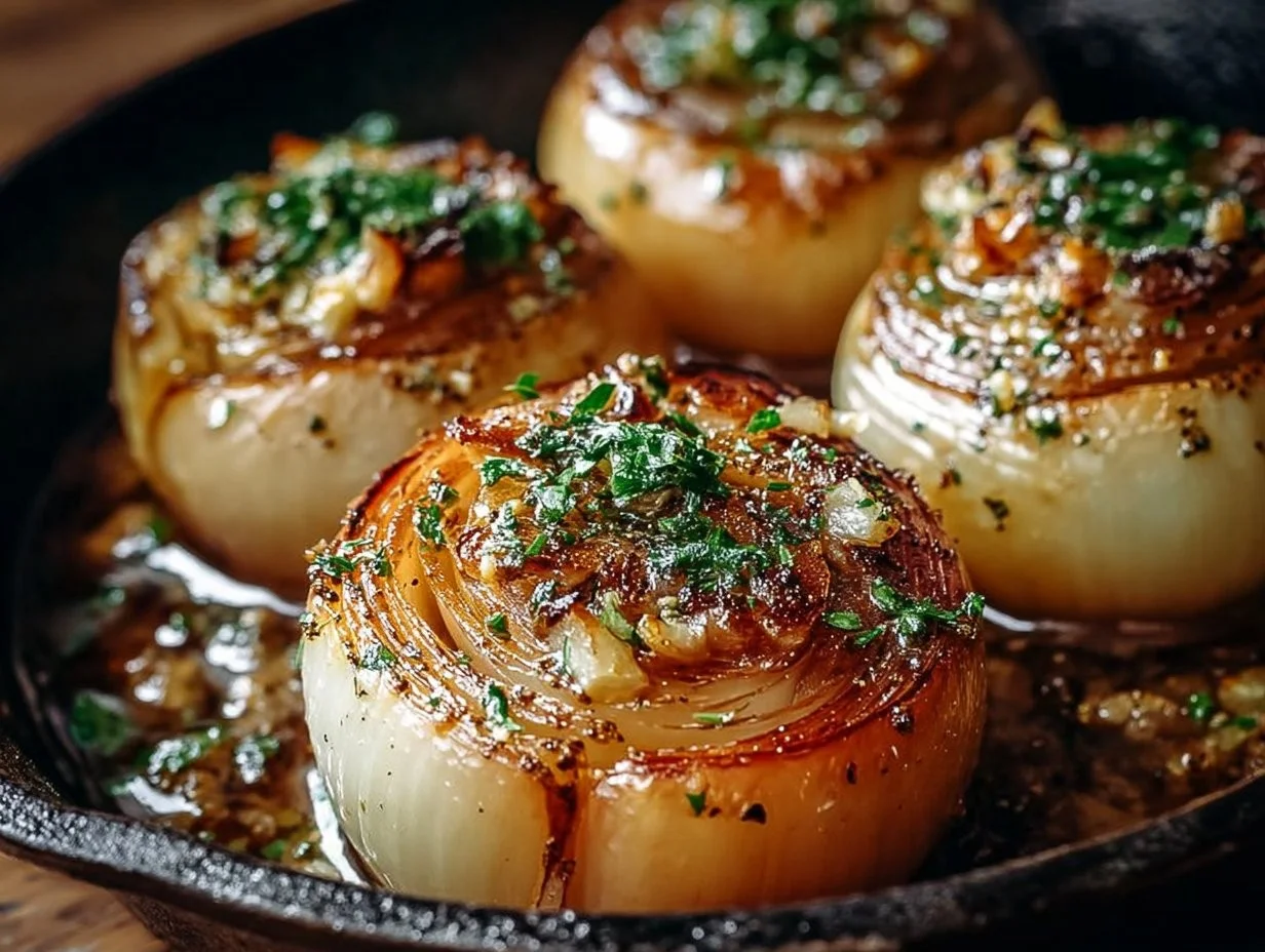 Garlic Butter Roasted Onions