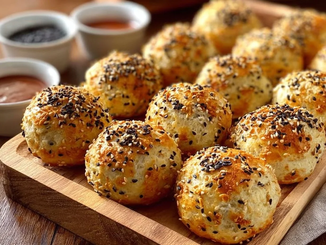 High-protein bagel bites with toppings on a plate
