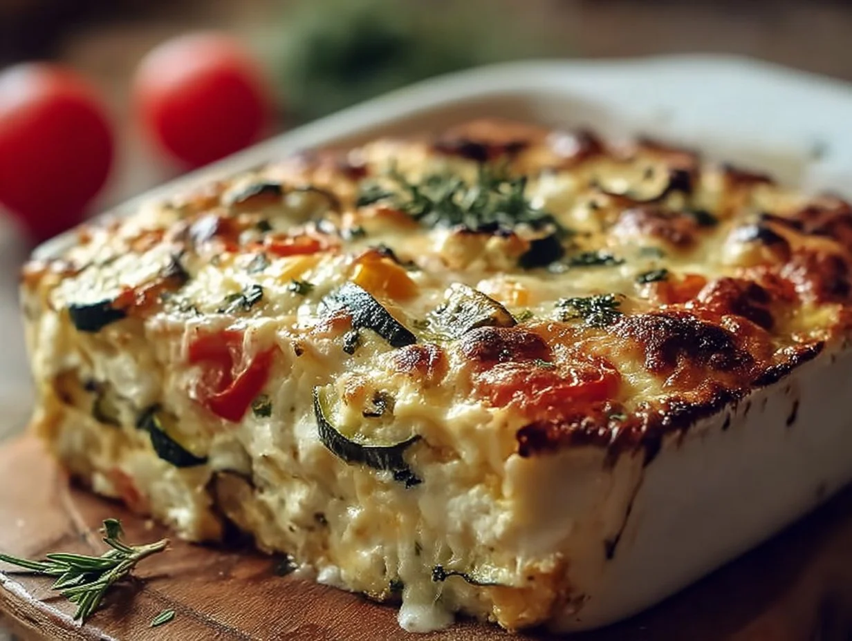 Irresistibly Cheesy Cottage Cheese and Veggie Bake Delight