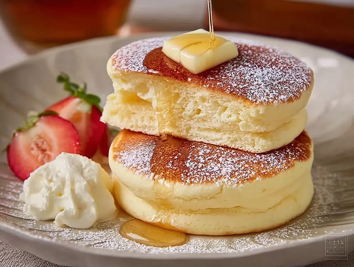 Every Meal, Made Irresistible 16 Fluffy Japanese soufflé pancakes stacked with syrup and berries