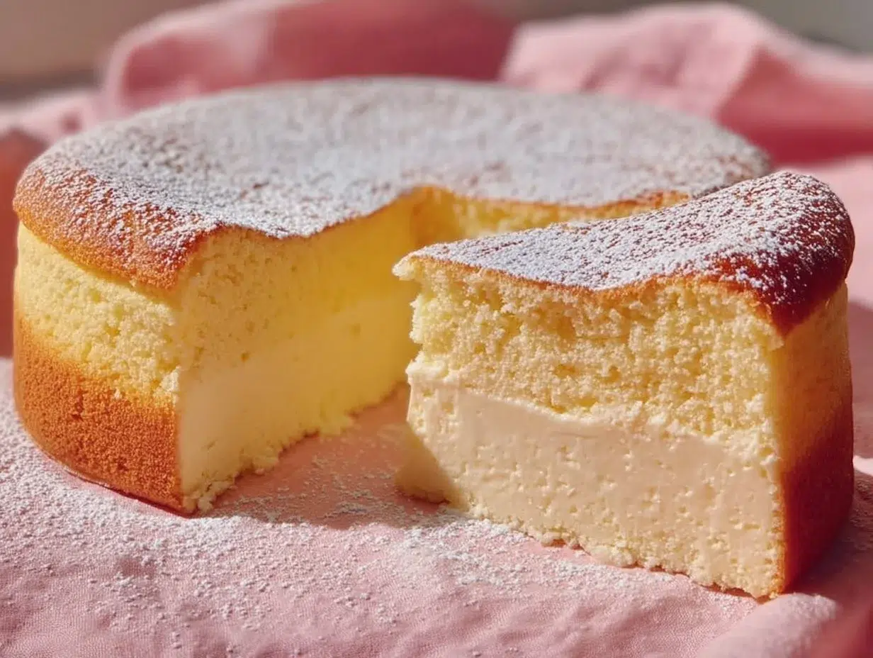 Every Meal, Made Irresistible 6 Delicious Magic Custard Cake slice showing its unique layered texture