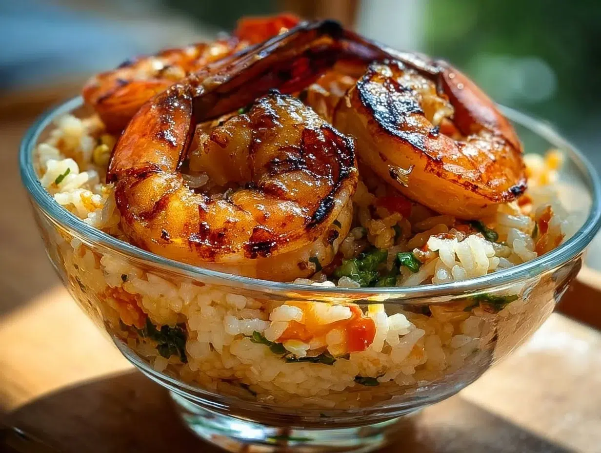 Delicious Seafood Fried Rice with shrimp, crab, and vegetables