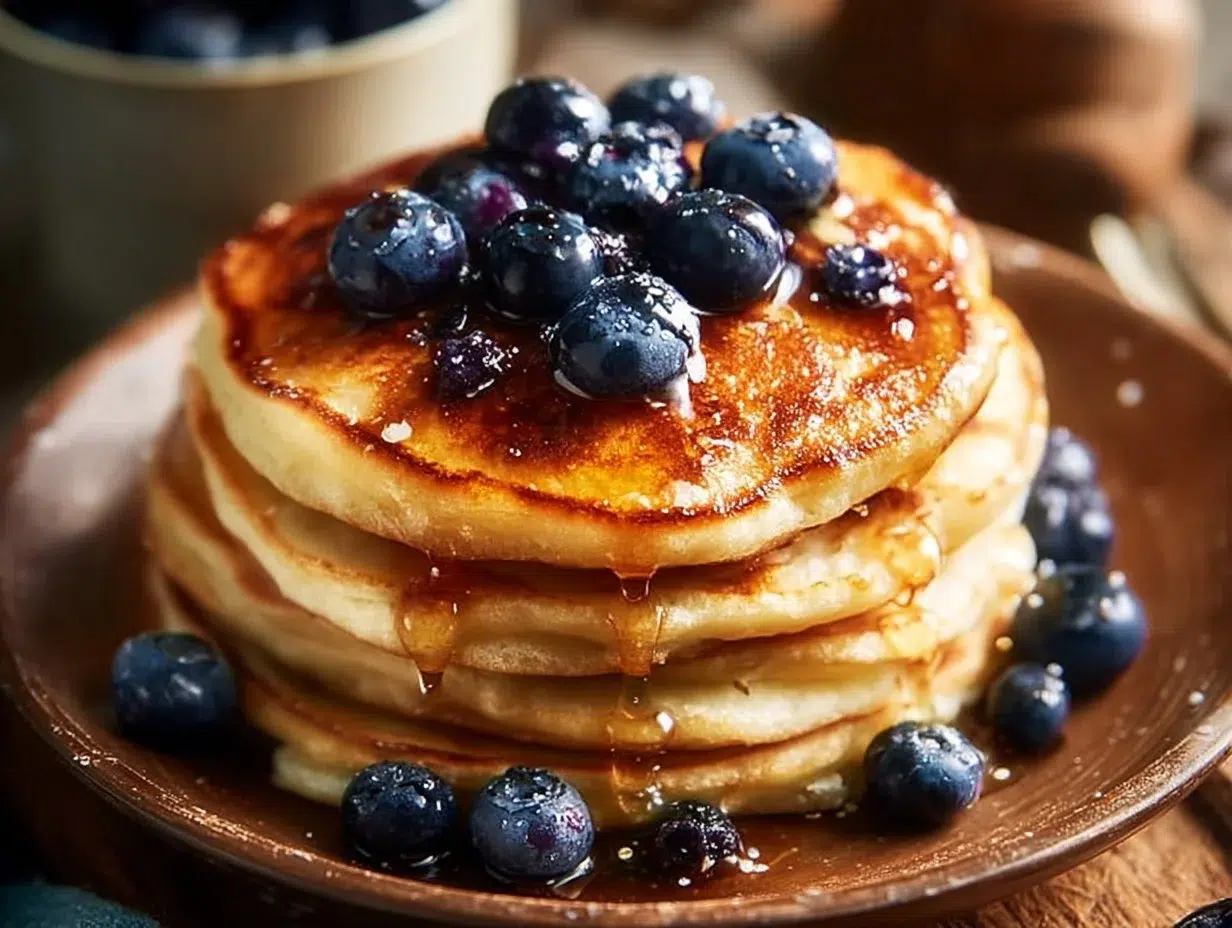 Delicious 3 ingredient cottage cheese pancakes served on a plate