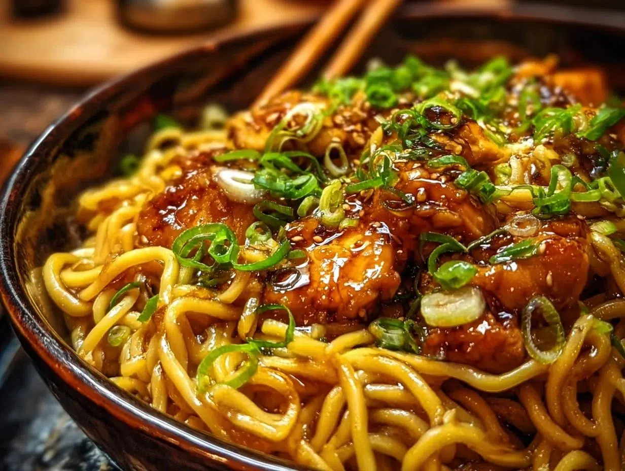 Sticky Garlic Chicken Noodles