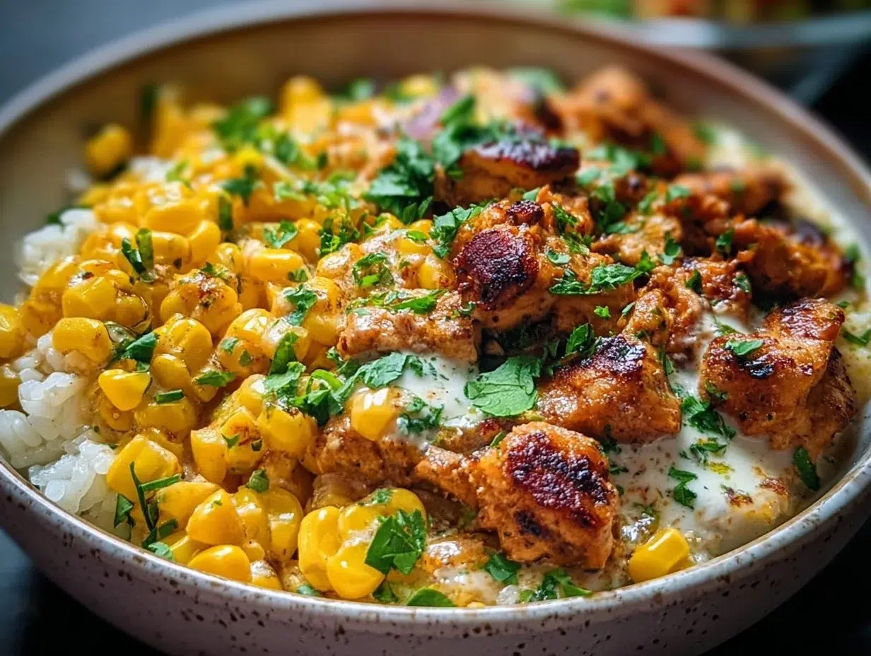 Street Corn Chicken Rice Bowl