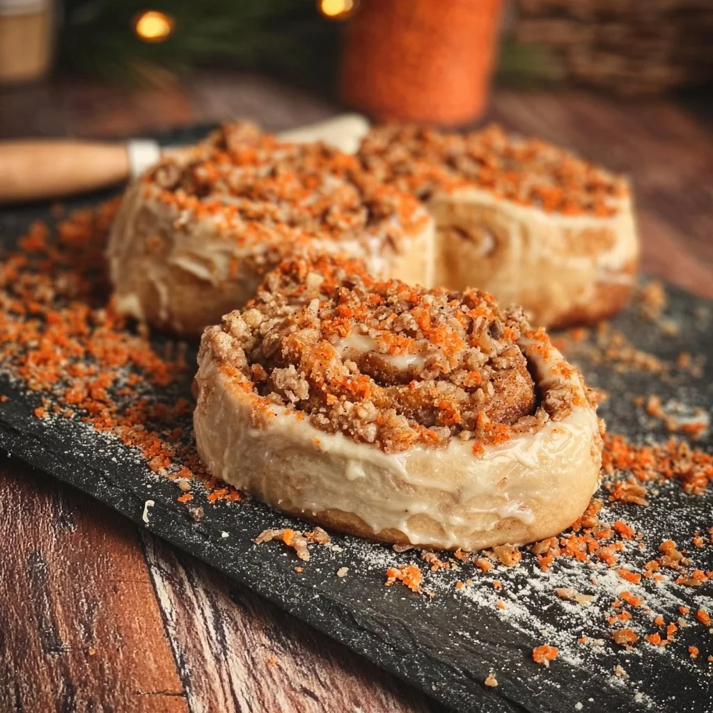 Carrot Cake Cinnamon Rolls with Mascarpone Icing