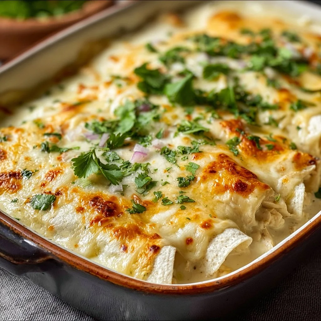Best Creamy White Chicken Enchiladas Recipe 2 Creamy White Chicken Enchiladas