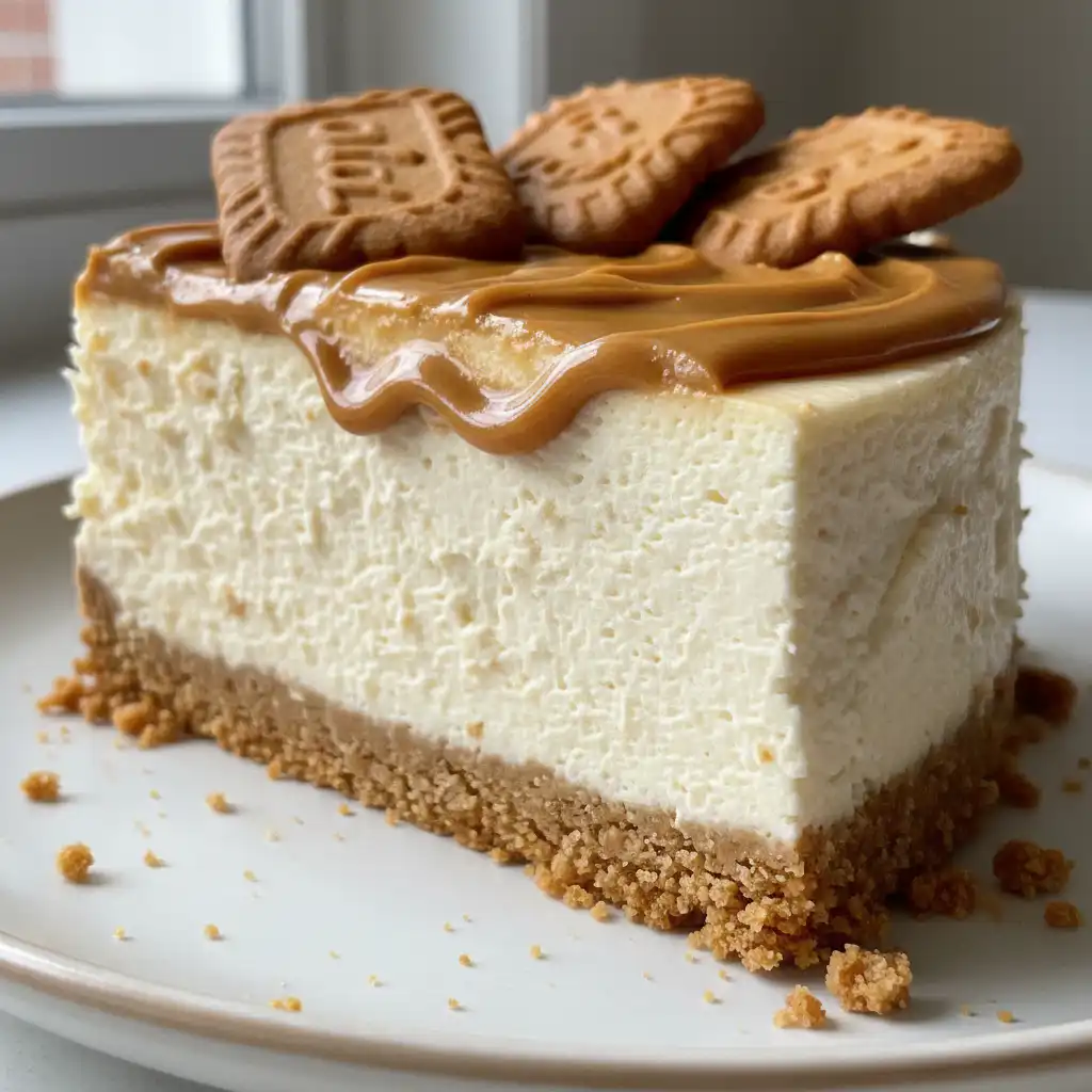Every Meal, Made Irresistible 7 A beautiful biscoff no bake cheesecake topped with crushed Biscoff cookies and a swirl of Biscoff spread.