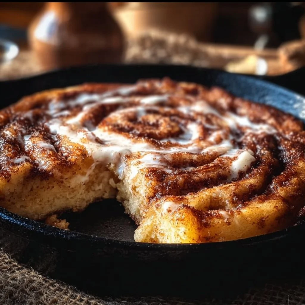 Cinnamon Roll Pancake Skillet