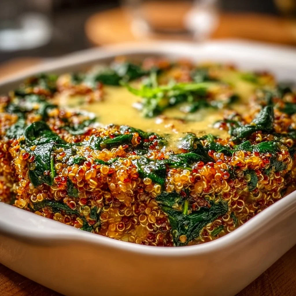 Quinoa Lentil Spinach Casserole Healthy Nutritious and Hearty