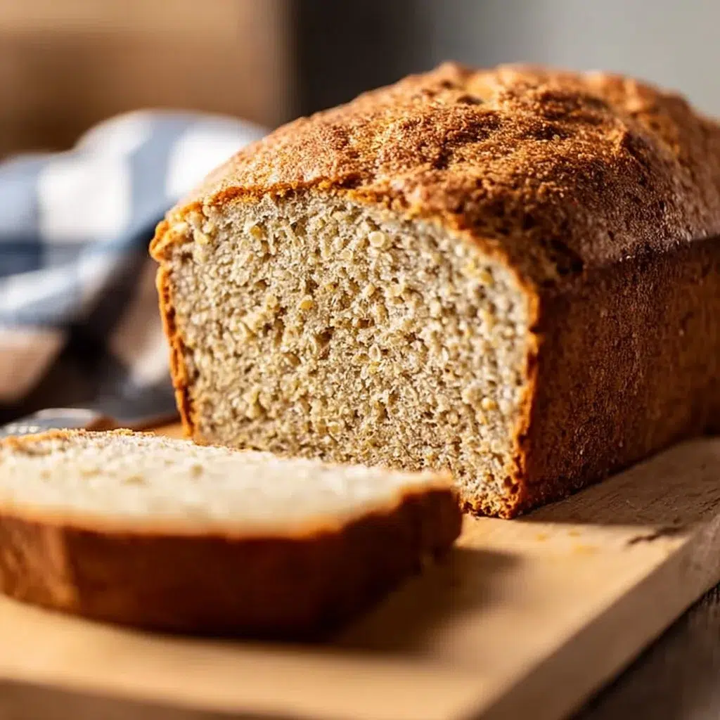 Homemade red lentil quinoa bread fresh from the oven, healthy and nutritious