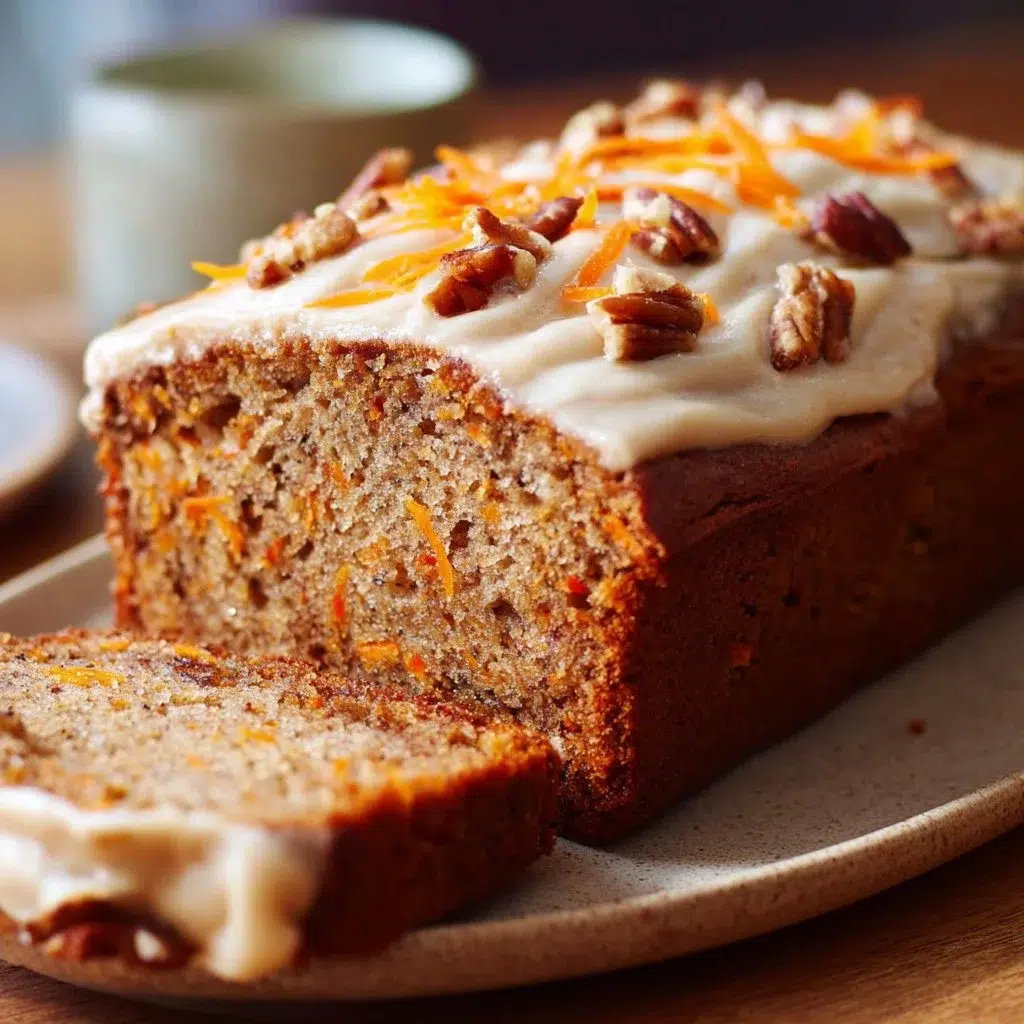 Delicious homemade carrot cake banana bread freshly baked in a loaf pan
