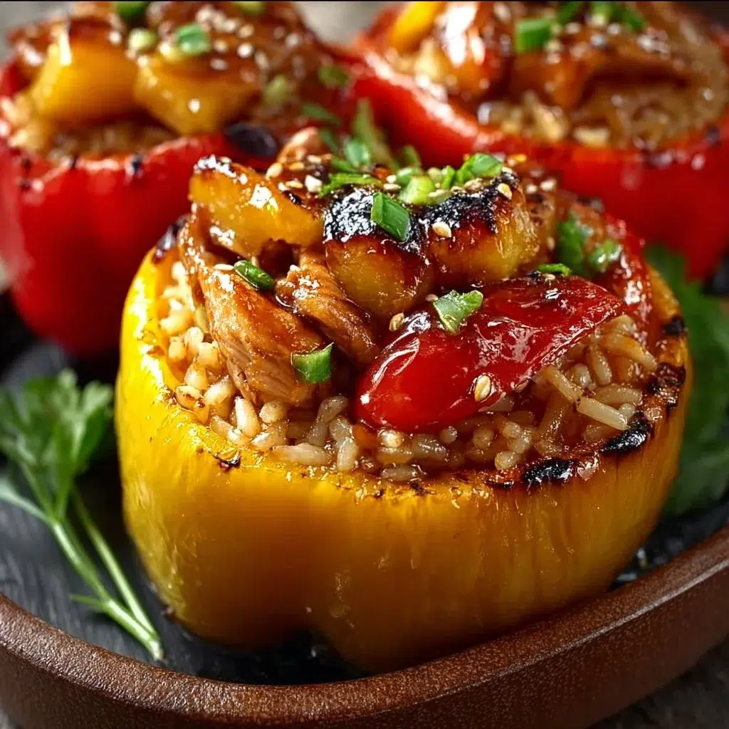 Perfect Teriyaki Pineapple Chicken Rice Peppers 4 Teriyaki Pineapple Chicken Rice Stuffed Peppers