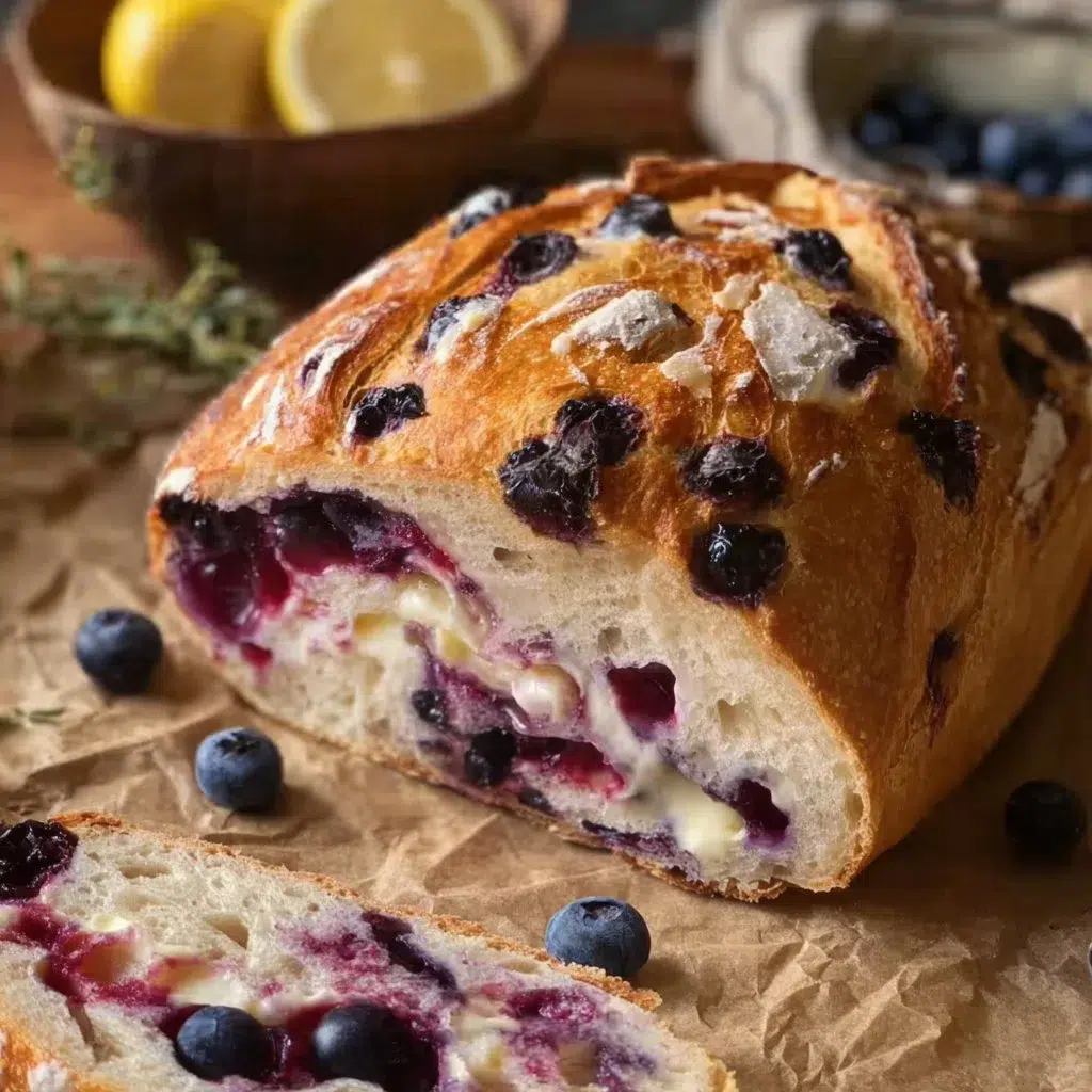 Blueberry Lemon Cream Cheese Sourdough Loaf
