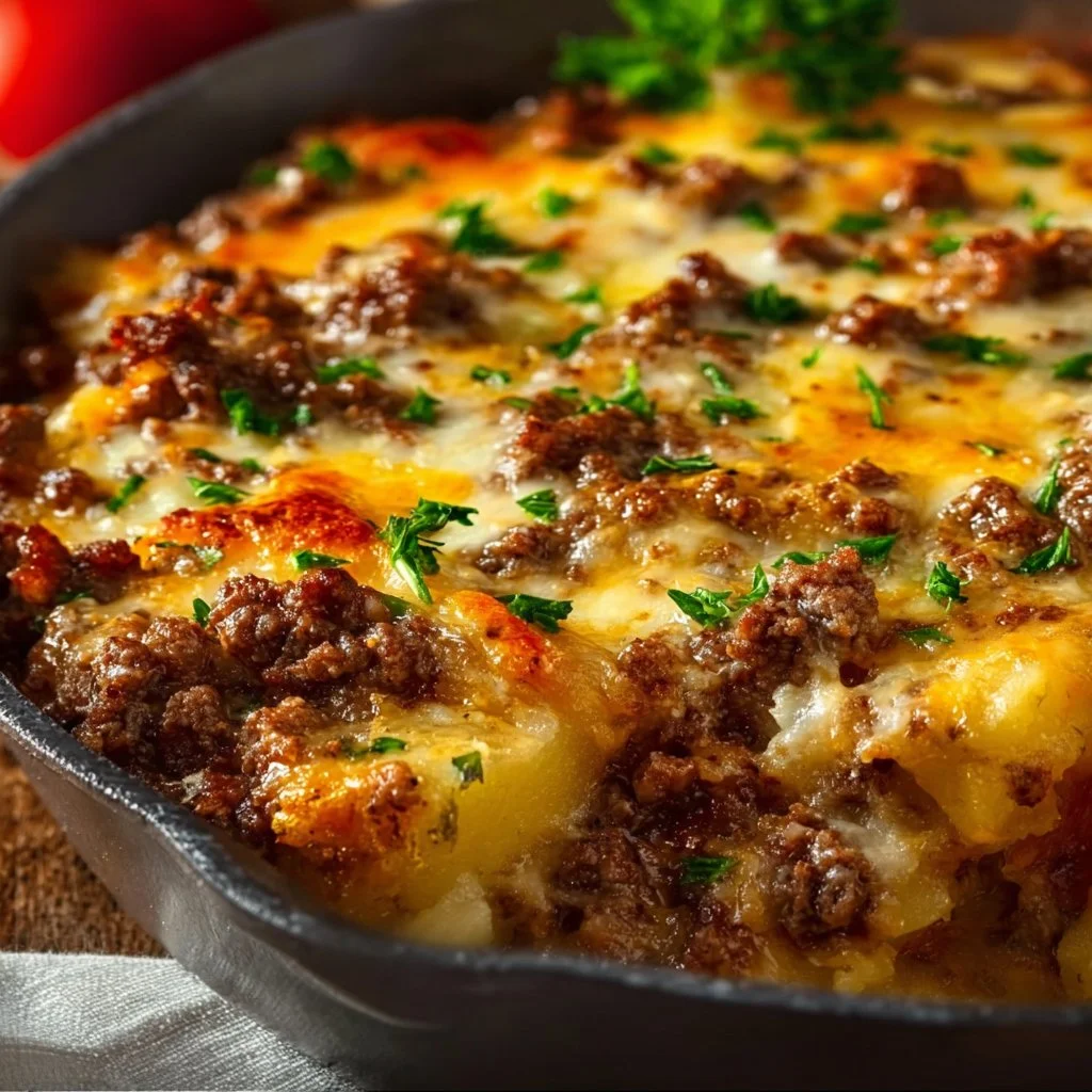 Cheesy Ground Beef Potato Bake 2 Hobo Casserole Ground Beef