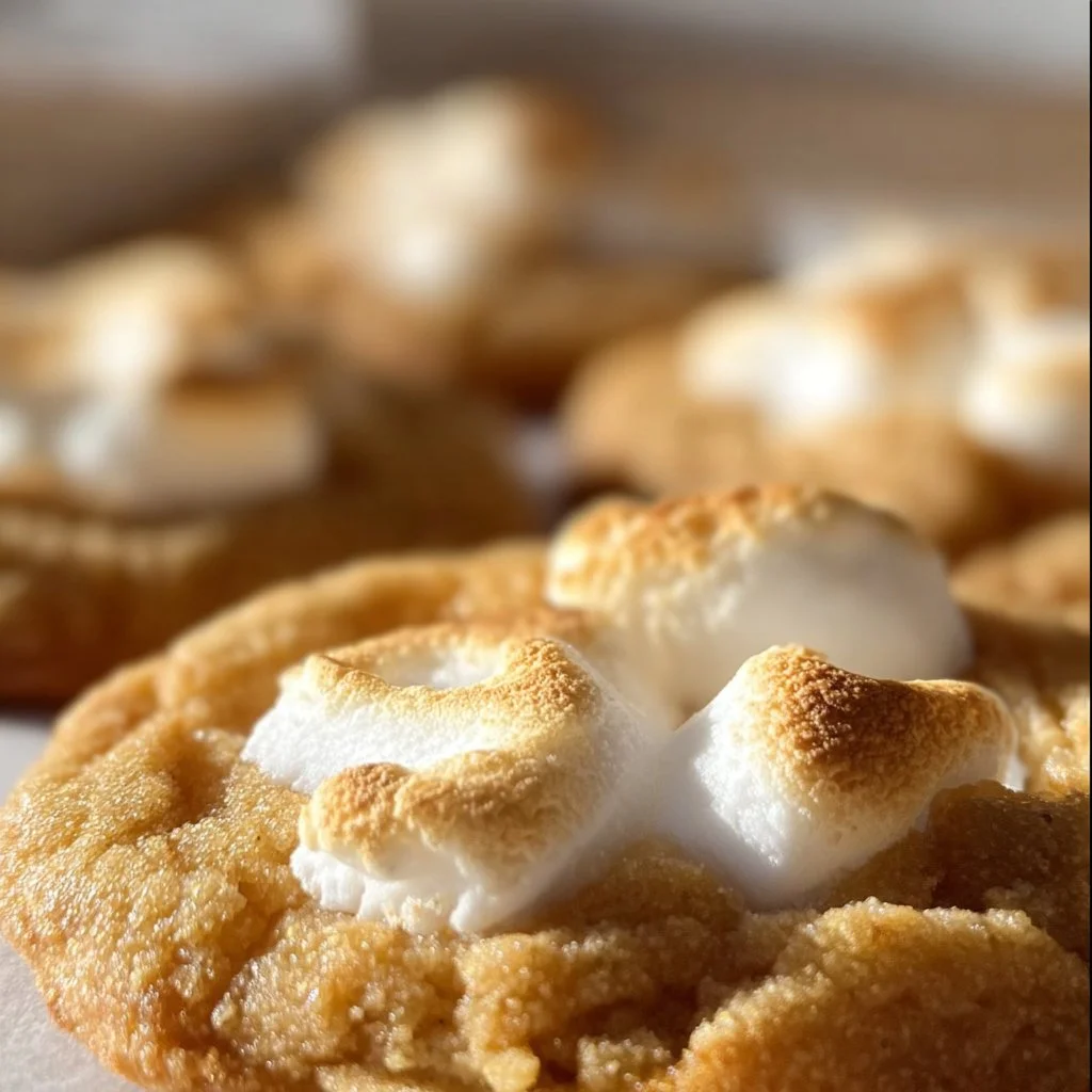 Every Meal, Made Irresistible 7 Cozy Lemon S'mores Cookies stacked on a plate, showcasing bright lemon and marshmallow layers.