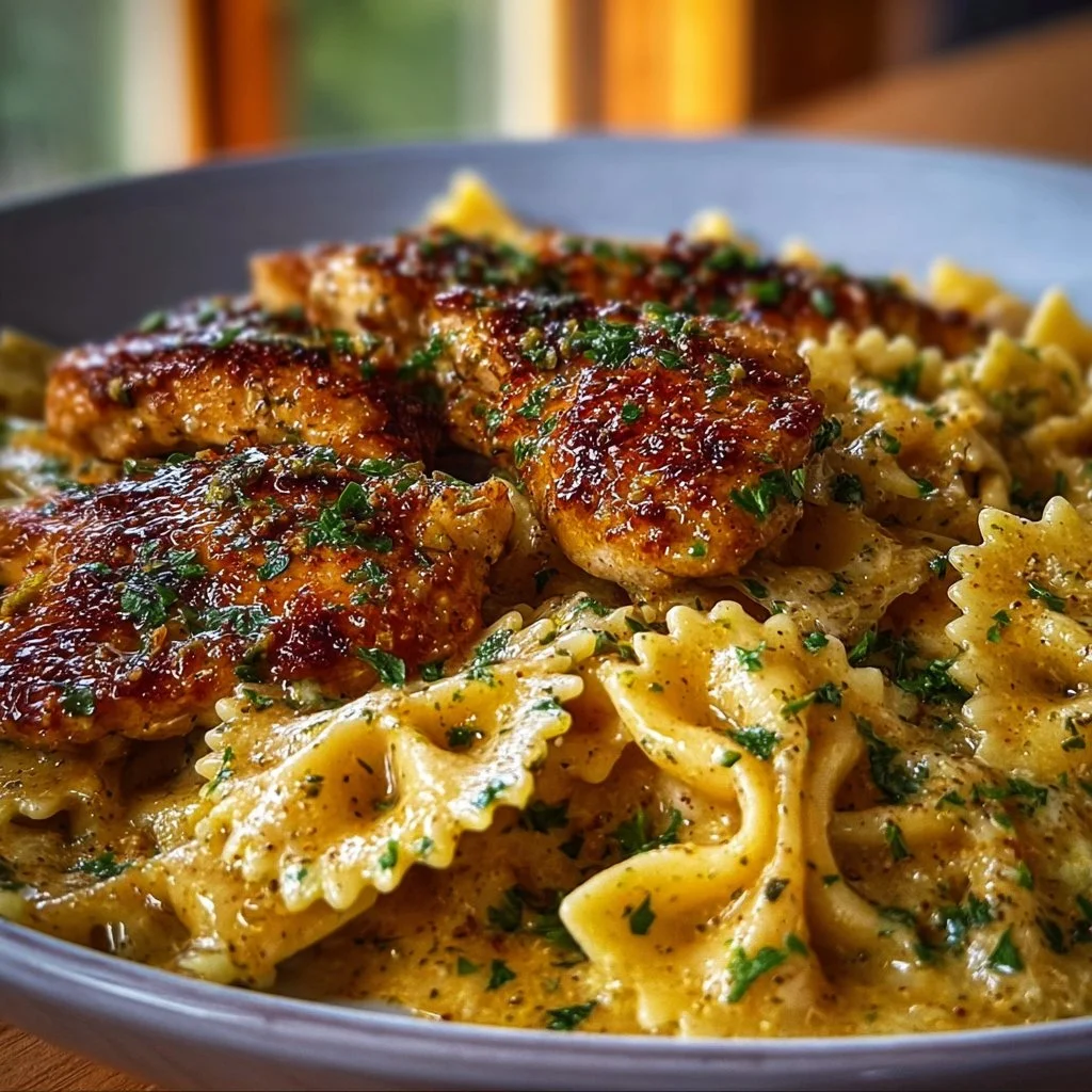 Dreamy Garlic Butter Chicken and Bowtie Pasta