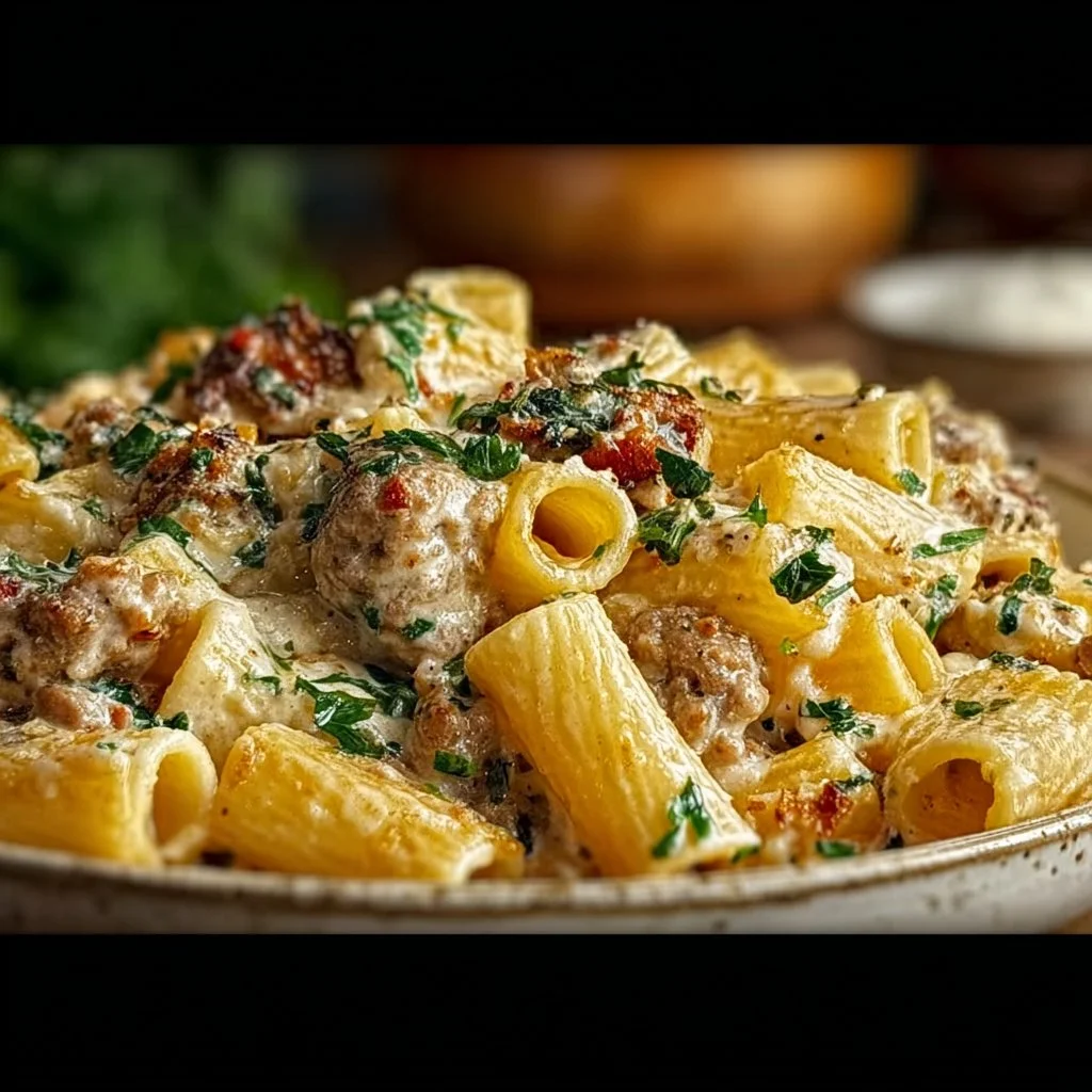 Creamy Sausage Rigatoni Pasta 2 Creamy Italian Sausage Rigatoni