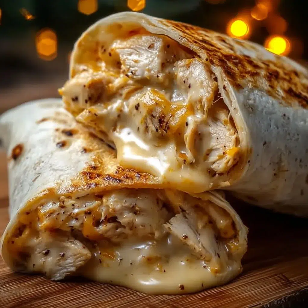 Crispy garlic chicken wraps garnished with fresh herbs on a plate